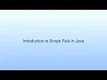 Introduction to Scope Rule in Java Lecture 11 Java Static Scope Rule