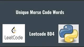 Leetcode 804 Unique Morse Code Words