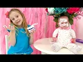 Download Lagu Nastya Pretends to be a Nanny for Baby
