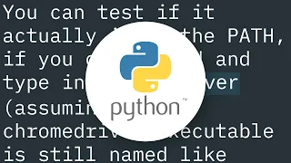 Error message chromedriver executable needs to be available in the path