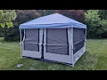 Unboxing and Setup Ozark Trail 7 person 2 in 1 Connectent for 10 x 10 Straight leg pop-up canopy