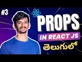 React JS Tutorial Part 3 Props Explained with Real Examples in Telugu React Course in Telugu