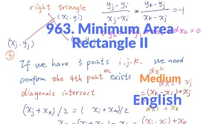 LeetCode 963 Minimum Area Rectangle II Explanation and Solution