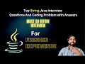 2024 Top 10 Java String Interview Questions and coding problems palindrome reverse anagram