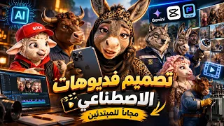 شرح تصميم فدوهات الذكاء الاصطناعي مجانا للمبتدئين   فديوهات ابو سربحان ابو الصوف والتنين من الصفر    دندنها