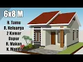 Lagu Rumah Kecil Super Lengkap !! - Desain Rumah Minimalis Sederhana 6x8 Meter 2 Kamar Tidur