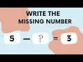 Write the Missing Numbers Subtraction for Junior Classes Maths Class 1