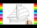 How to Draw A Yacht easy How to Draw Sailboat easy Boat Drawing for kids
