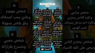 ماذا يكشف أول حرف من اسمك في علم النفس 