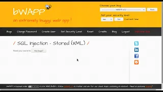 SQL Injection Stored XML Low Security Level