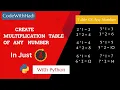 Python Multiplication Table for Beginners Easy Python Tutorial