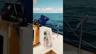 Helen is day sailing on Westsail 32