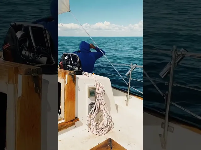 Helen is day sailing on Westsail 32