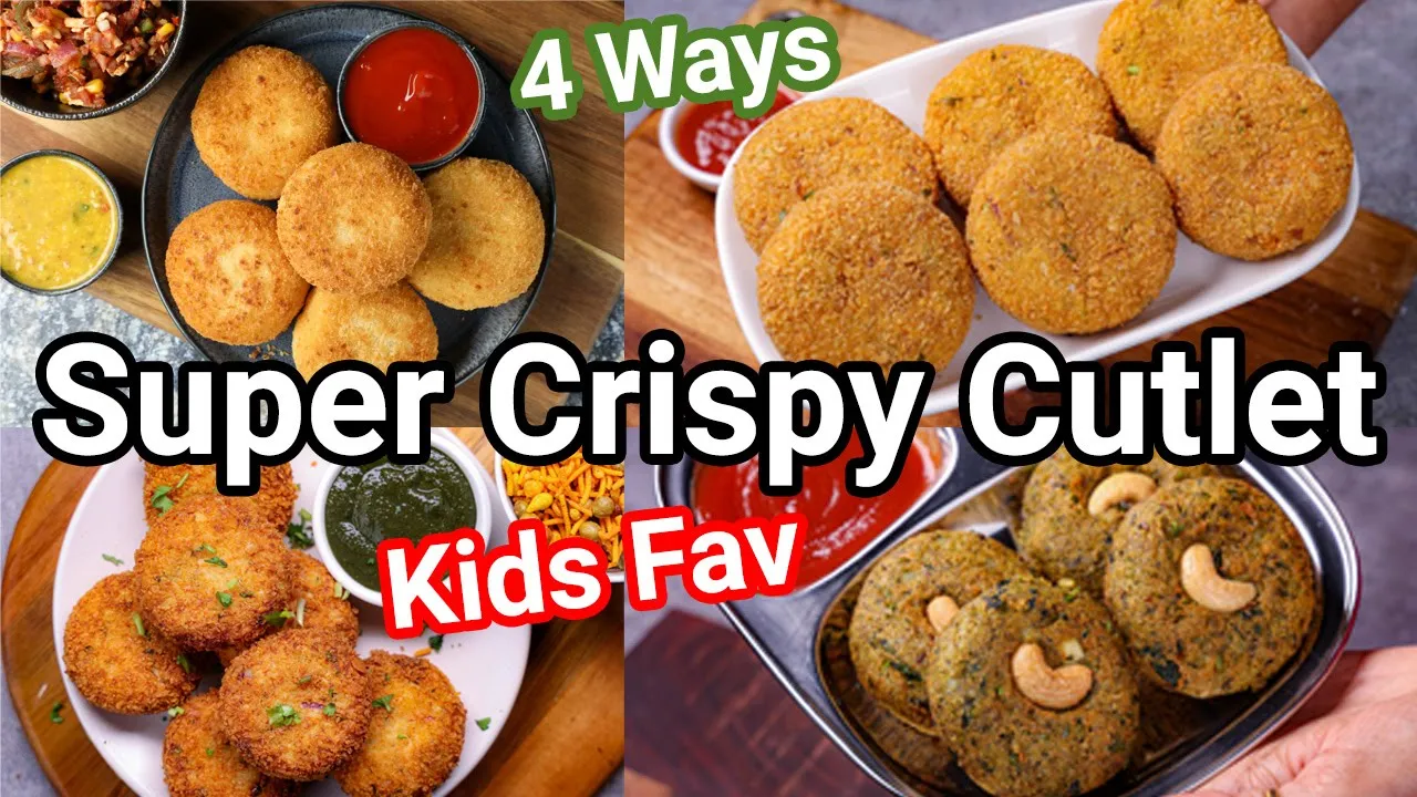 Kids Favorites Super Crispy Vegetable Cutlet Recipe 4 Ways   Veggie Patties Kabab 4 New Ways