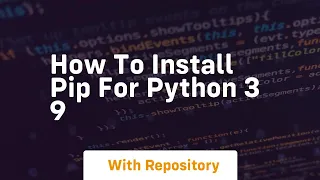 how to install pip for python 3 9