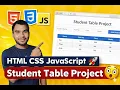 HTML CSS JavaScript Student Table Project Beginner Project Hindi Dynamic Table Project DOM