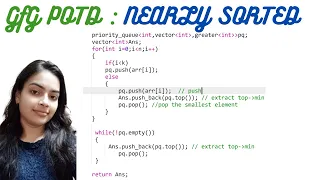 Nearly sorted GeeksforGeeks Problem of The Day