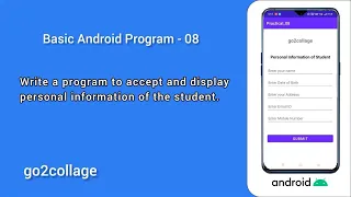 EP 08 Android Studio Basic Program I go2collage