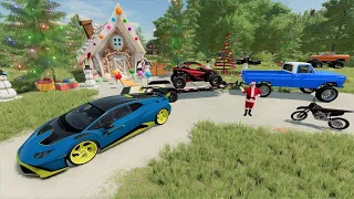 Helping Santa deliver Race Cars and ATVs for Christmas Farming Simulator 22