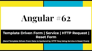 Angular - Template Driven Form Send Form Data to Backend By HTTP POST Request Reset Form