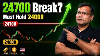 Nifty Prediction: Will 24700 Break? Sectors, Gold, Crypto & US Setup