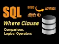 Filtering Data in SQL WHERE Clause Comparison Logical Operators In Hindi