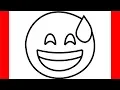 How to draw Grinning Face With Sweat Emoji - Step by Step Drawing Gallery