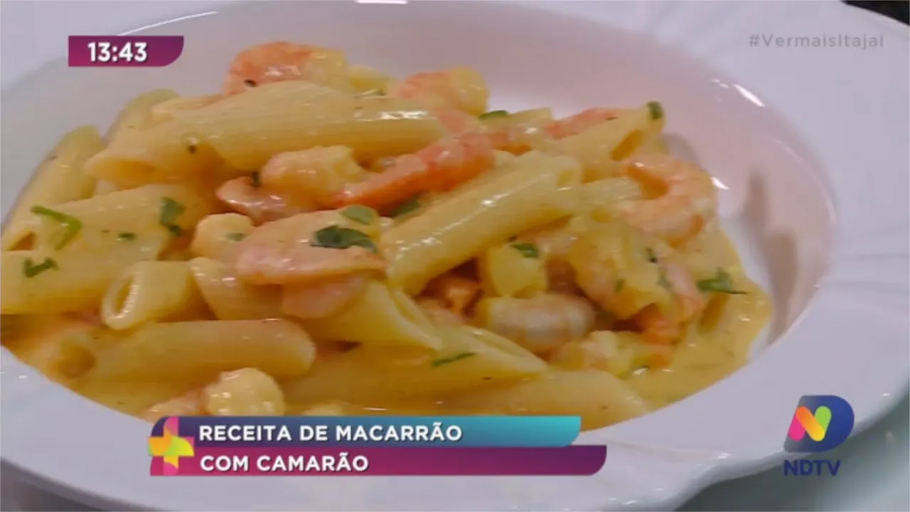 Receita de macarrão com camarão