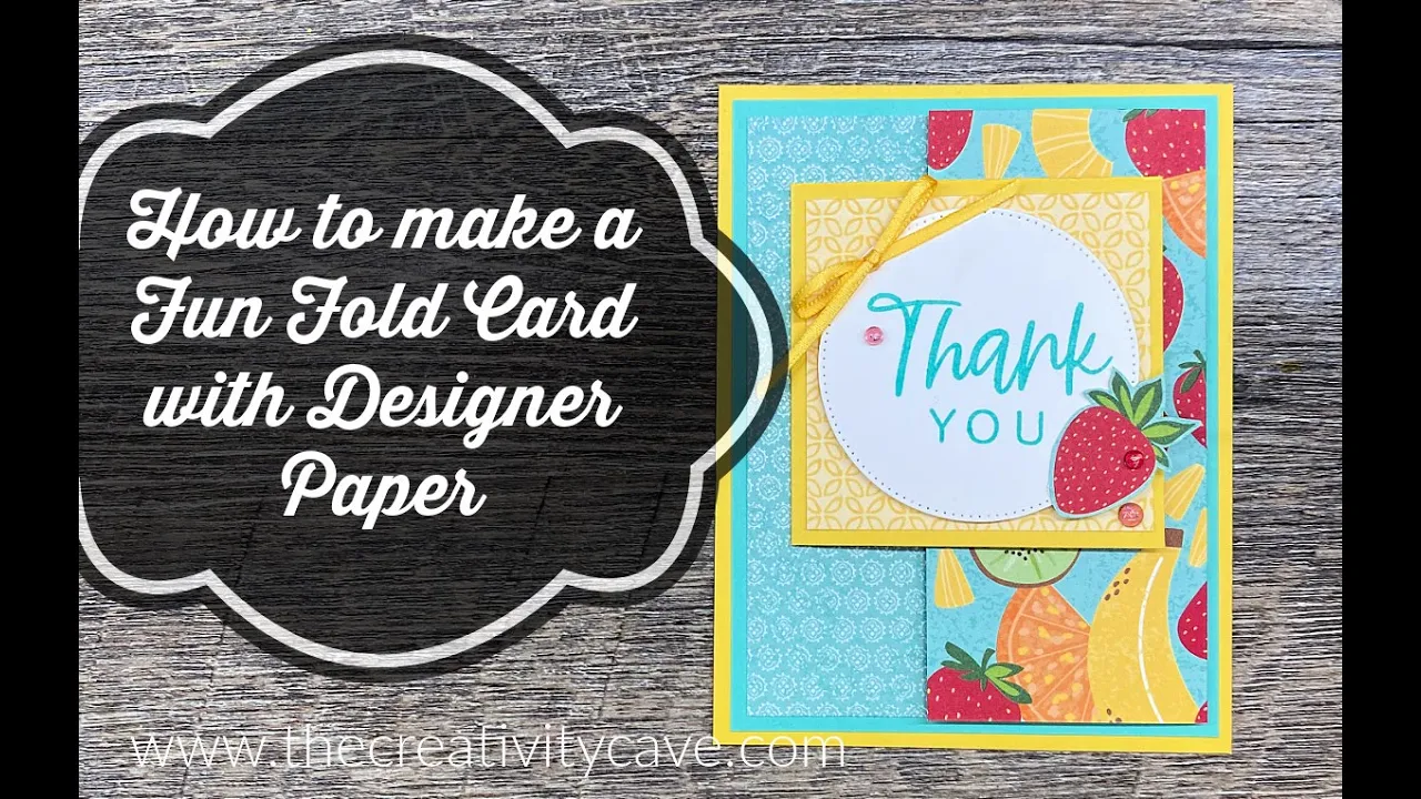 How to make a Fun Fold Card with Fruit Salad Designer Paper