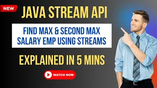 Find Max Second Max Salary Employee using Java Stream API Java 8 Interview Question