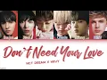 NCT DREAM X HRVY - 'Don't Need Your Love' LYRICS [HAN|ROM|ENG COLOR CODED] 가사