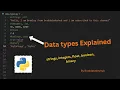 Data types in python Python tutorial
