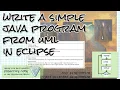 Creating and documenting a simple class client in Eclipse Object-Oriented Programming with Java
