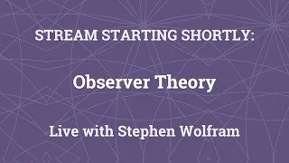 Stephen Wolfram on Observer Theory