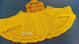 جاكت كروشيه بناتي سهل للمبتدئين سترة سداسية بقطعة واحدة لأى مقاس Simple Crochet Jacket 