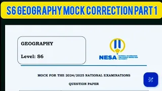 Geography Mock NESA Examination for S6 in Kinyarwanda by the Teacher Cedric