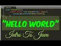 Hello World - Intro to java using SUBLIME