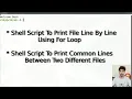 Shell script to print content of a file line by line script to print common lines of two files