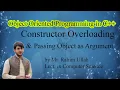OOP Lecture No 11 and Passing Object as Argument