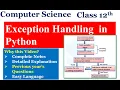 Python Exception Handling Exception Handling in Python Class 12 Computer science Board Exam