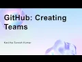 GitHub Creating Teams