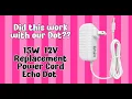White Power Cord Replacement for Alexa Dot 3rd Gen Dot 4th Gen Dot 5th Gen 2022 Echo Dot 15W Power