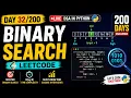 Day LIVE DSA in Python Binary Search LeetCode Master Binary Search