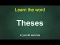 Theses Pronunciation Meaning Examples Synonyms English Vocabulary