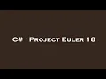 C Project Euler 18