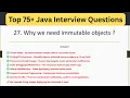 Top 75 Java Interview Questions - Why we need immutable objects in Java