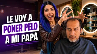 ¡LE PUSE PELO A MI PAPÁ CALVO! 😱😂 | Alexa Torrex