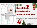 Secret Santa Printable Questionnaire PDF Free Download