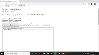 String-1 helloName Java Tutorial Codingbat com