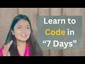 Roadmap to learn python coding in 7 days Python programming in just a week